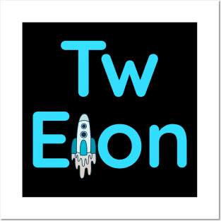 Elon Twitter rocket tee. Posters and Art